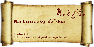 Martiniczky Édua névjegykártya